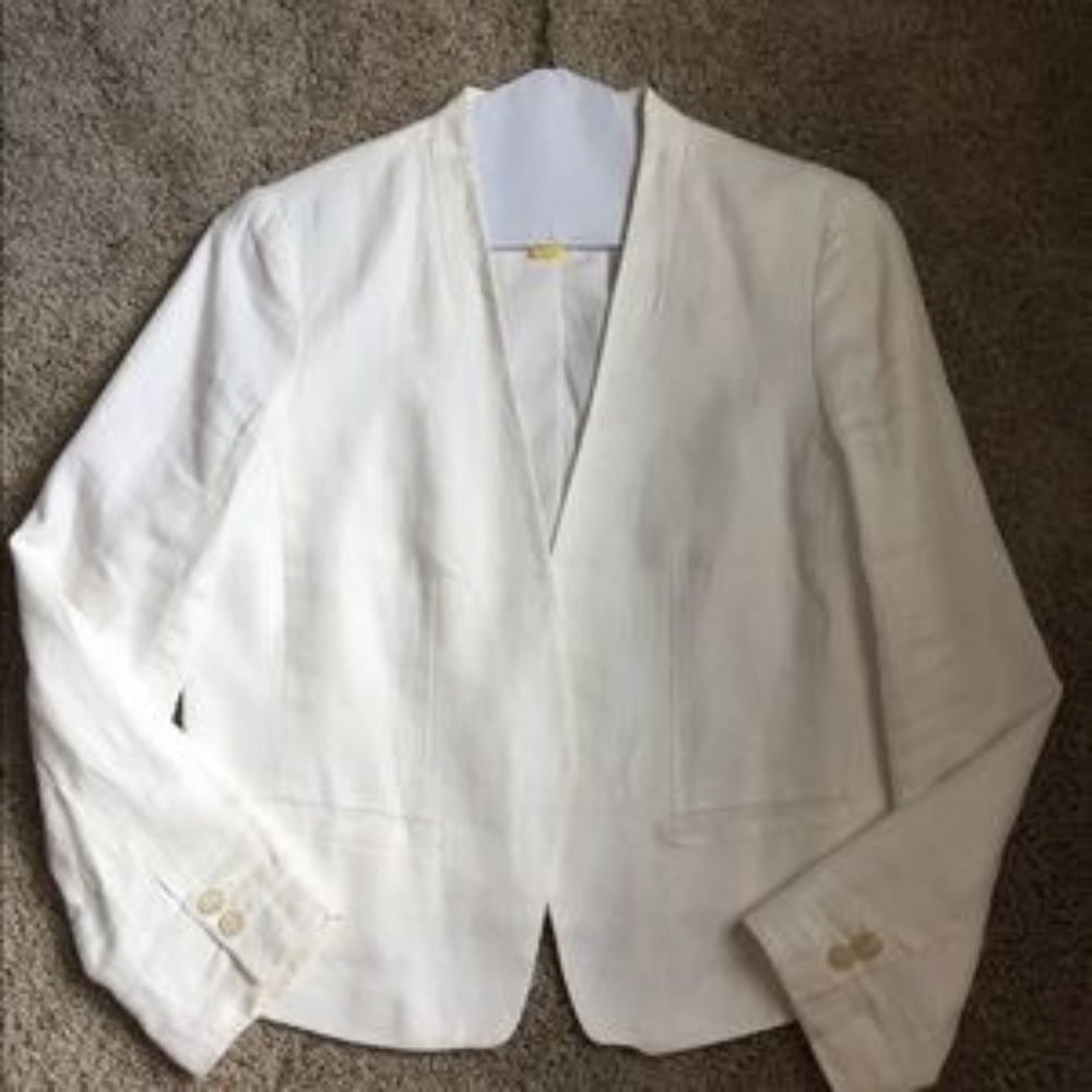 Ann Taylor Loft Linen Blazer 12p